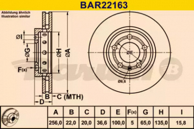 BARUM bar22163 -  Тормозной диск