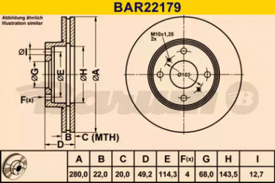 BARUM bar22179 -  Тормозной диск