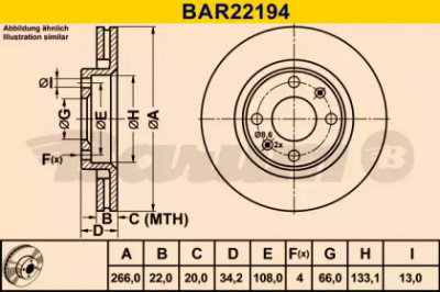 BARUM bar22194 -  Тормозной диск