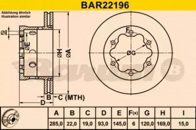 BARUM bar22196 -  Тормозной диск