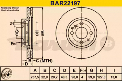 BARUM bar22197 -  Тормозной диск