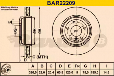 BARUM bar22209 -  Тормозной диск