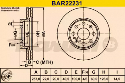 BARUM bar22231 - Тормозной диск