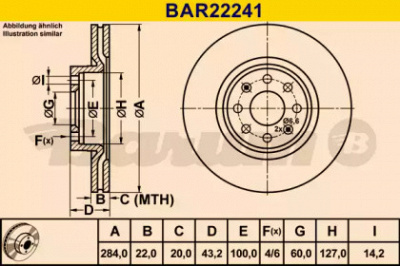 BARUM bar22241 -  Тормозной диск