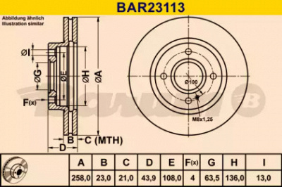 BARUM bar23113 -  Тормозной диск