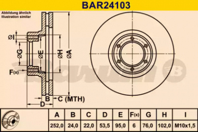 BARUM bar24103 -  Тормозной диск