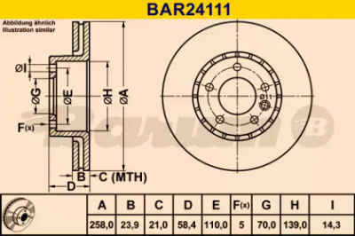 BARUM bar24111 -  Тормозной диск