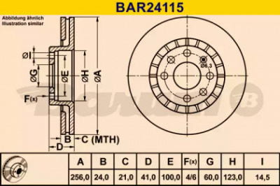 BARUM bar24115 -  Тормозной диск