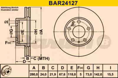 BARUM bar24127 -  Тормозной диск