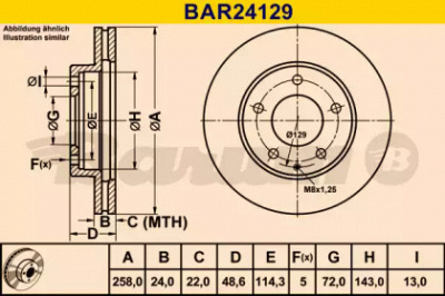 BARUM bar24129 -  Тормозной диск