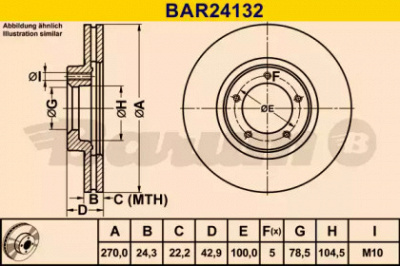 BARUM bar24132 -  Тормозной диск