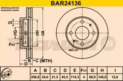 BARUM bar24136 -  Тормозной диск