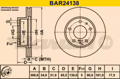 BARUM bar24138 -  Тормозной диск