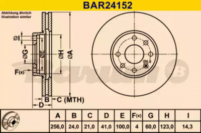 BARUM bar24152 -  Тормозной диск