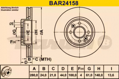 BARUM bar24158 -  Тормозной диск