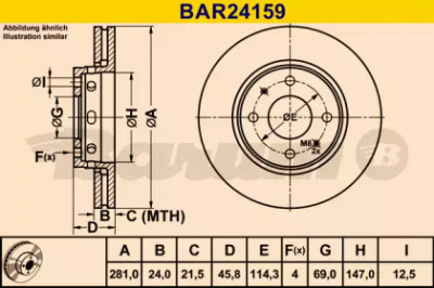 BARUM bar24159 -  Тормозной диск
