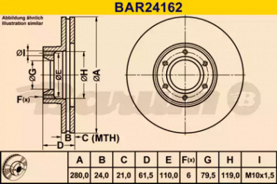 BARUM bar24162 -  Тормозной диск