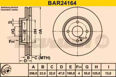 BARUM bar24164 -  Тормозной диск