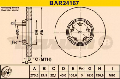 BARUM bar24167 -  Тормозной диск