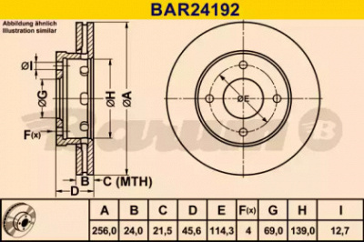 BARUM bar24192 -  Тормозной диск