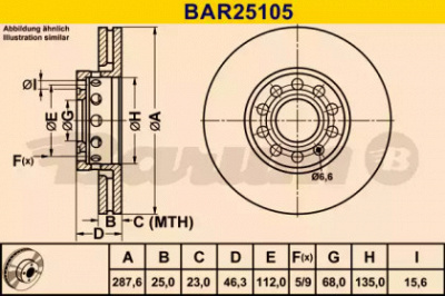 BARUM bar25105 -  Тормозной диск