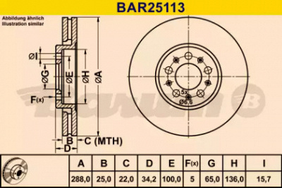 BARUM bar25113 -  Тормозной диск