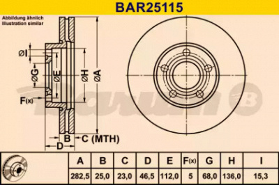 BARUM bar25115 -  Тормозной диск