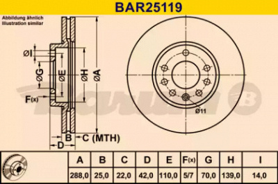 BARUM bar25119 -  Тормозной диск