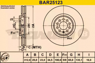 BARUM bar25123 -  Тормозной диск