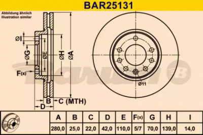 BARUM bar25131 -  Тормозной диск