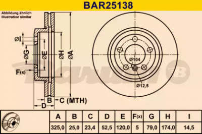 BARUM bar25138 -  Тормозной диск