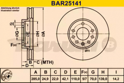 BARUM bar25141 -  Тормозной диск