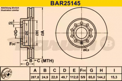 BARUM bar25145 -  Тормозной диск