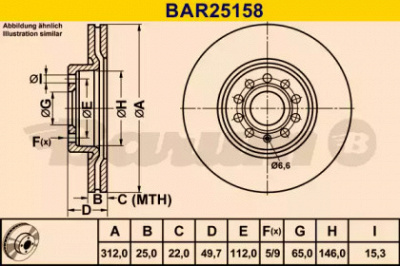 BARUM bar25158 -  Тормозной диск
