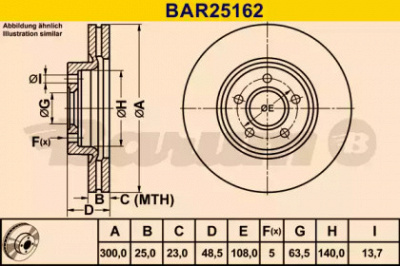 BARUM bar25162 -  Тормозной диск