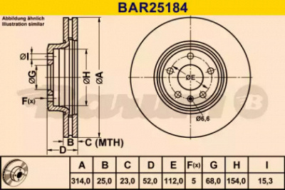 BARUM bar25184 -  Тормозной диск