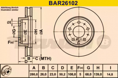BARUM bar26102 -  Тормозной диск