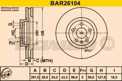 BARUM bar26104 -  Тормозной диск
