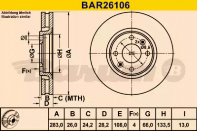 BARUM bar26106 -  Тормозной диск