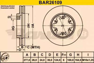 BARUM bar26109 -  Тормозной диск