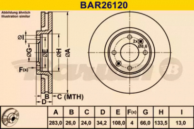 BARUM bar26120 -  Тормозной диск