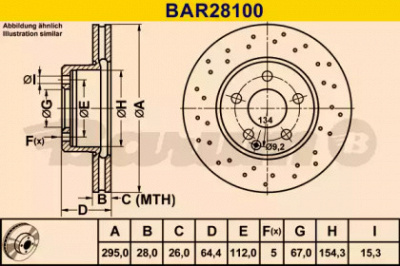 BARUM bar28100 -  Тормозной диск