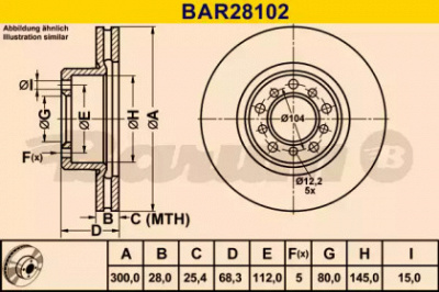 BARUM bar28102 -  Тормозной диск