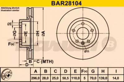 BARUM bar28104 -  Тормозной диск