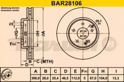 BARUM bar28106 -  Тормозной диск