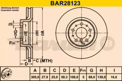 BARUM bar28123 -  Тормозной диск