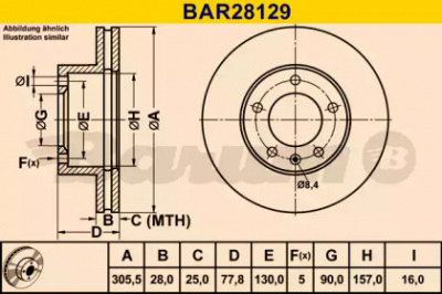 BARUM bar28129 -  Тормозной диск