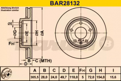 BARUM bar28132 -  Тормозной диск