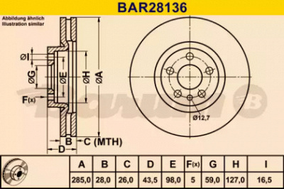 BARUM bar28136 -  Тормозной диск
