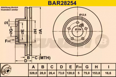 BARUM bar28254 -  Тормозной диск